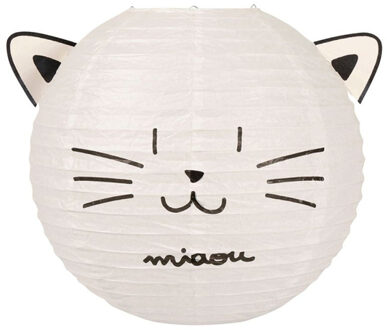 Japanse bol lampion - Kat/Poes thema - D35 cm - Sint Maarten lampion - Tuinfeest - Versiering