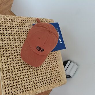 Japanse Brief Borduurwerk Zon Baseball Hoeden Vrouwen Trend Zonnebrandcrème Koreaanse Ins Casual Outdoor Hoed Paar Strand Cap steen rood