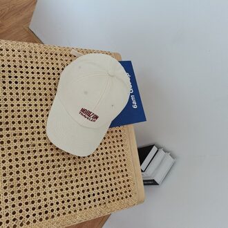 Japanse Brief Borduurwerk Zon Baseball Hoeden Vrouwen Trend Zonnebrandcrème Koreaanse Ins Casual Outdoor Hoed Paar Strand Cap wit