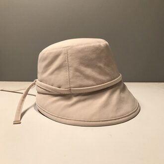 Japanse Casual Vrouwen Bekken Hoed Zomer Visser Hoed Grote Rand Strand Zonnehoed Zonnehoed Mode Zonnehoed leisure Beige