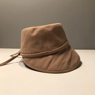 Japanse Casual Vrouwen Bekken Hoed Zomer Visser Hoed Grote Rand Strand Zonnehoed Zonnehoed Mode Zonnehoed leisure bruin