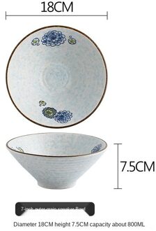 Japanse Creatieve Keramische Grote Kom Soepkom Ramen Kom Regen-Hoed Vormige Kom Thuis Slakom Koude Noodle Kom rijst
