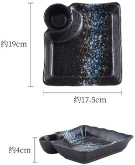 Japanse Creatieve Knoedel Plaat Keramische Plaat Met Kleine Schotel Plaat Ontbijt Plaat Westerse Plaat Thuis Restaurant Servies Stars helder blauw