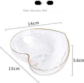 Japanse Creatieve Kom Ins Fruit Slakom Clear Hart Kom Kristallen Glazen Kom Kleurrijke Desserts Tuba