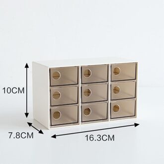 Japanse Creatieve Make Organizer Opslag Lade Box Office Leren Puin Bureau Organisator Sieraden Doos Plastic bruin Nine rooster