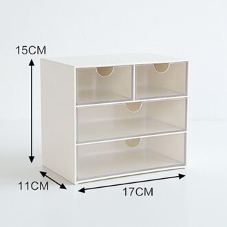 Japanse Creatieve Make Organizer Opslag Lade Box Office Leren Puin Bureau Organisator Sieraden Doos Plastic wit four rooster