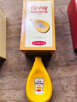 Japanse Creatieve Squeeze Ketchup Keramische Schotel Schotel Schotel Schotel Dompelen Schotel Kruiden Keramische Saus Kom groot geel