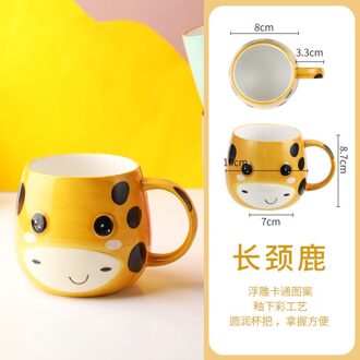 Japanse Cup Keramische Cup Ontbijt Cup Keramische Paar Cup Cup Jaar Van De Os Keramische Marker JE12 licht grijs