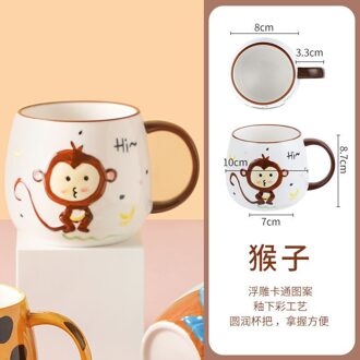 Japanse Cup Keramische Cup Ontbijt Cup Keramische Paar Cup Cup Jaar Van De Os Keramische Marker JE12 Licht Groen