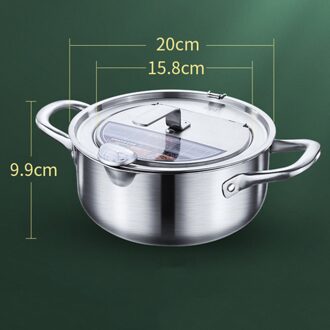 Japanse Frituren Pot Met Een Thermometer En Een Deksel 304 Roestvrij Staal Keuken Tempura Friteuse Pan 20 24 Cm keuken Gereedschap 20CM