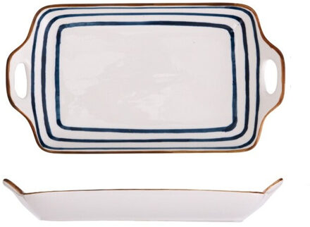 Japanse Handgeschilderde Keramische Plaat Westerse Steak Plaat Dessert Plaat Pizza Plaat Huishouden Schotel Sushi Plaat Fruitschaal Binaural Sea Rhyme