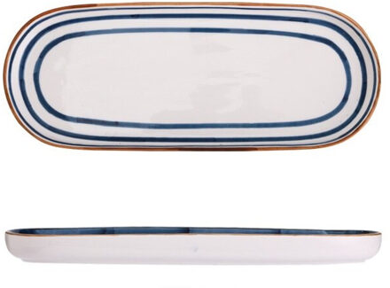 Japanse Handgeschilderde Keramische Plaat Westerse Steak Plaat Dessert Plaat Pizza Plaat Huishouden Schotel Sushi Plaat Fruitschaal ovaal Sea Rhyme