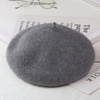 Japanse Herfst Winter Koreaanse Mode Wol Baret Vrouwen Hoed Retro Wollen Schilder Hoed Britse Art Bud Hoed Vrouwen barette Hoed Grijs