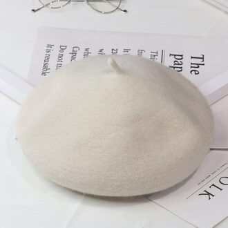 Japanse Herfst Winter Koreaanse Mode Wol Baret Vrouwen Hoed Retro Wollen Schilder Hoed Britse Art Bud Hoed Vrouwen barette Hoed Ivoor