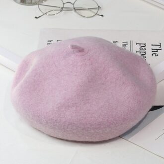 Japanse Herfst Winter Koreaanse Mode Wol Baret Vrouwen Hoed Retro Wollen Schilder Hoed Britse Art Bud Hoed Vrouwen barette Hoed Roze
