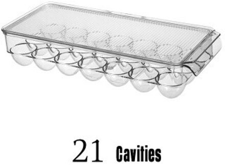Japanse HUISDIER 21 Grid Eierdoos Koelkast Opbergrek met Deksel Eieren Holder Thuis Organizer Scherper Koelkast Container Keuken Tool 21 Cavities