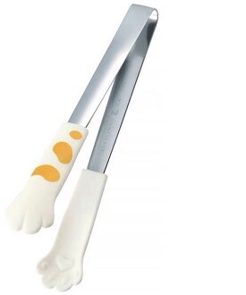Japanse Kat Poot Vorm Voedseltangen Leuke Cartoon Maaltijd Tang Rvs Barbecue Tang Keuken Gadgets Keuken Accessoires wit