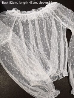 Japanse Kawaii Lolita Blouse Kant Lantaarn Mouw Blouses Shirt Chiffon Blouse Elegante Inside Lace Lange Mouwen Lolita Top 1