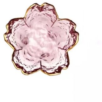 Japanse Kleine Schotel Kersenbloesems Glas Saus Schotel Roze Originaliteit Azijn Yoghurt Fruit Dessert Slakom Servies 1Pcs gouden roze
