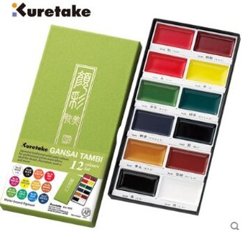 Japanse Kuretake Effen Aquarel Verf Set Chinese Schilderen Pigment Originele Llustration 36 Kleuren Acuarelas Art Supplies 12kleur