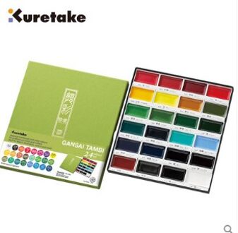 Japanse Kuretake Effen Aquarel Verf Set Chinese Schilderen Pigment Originele Llustration 36 Kleuren Acuarelas Art Supplies 24kleur