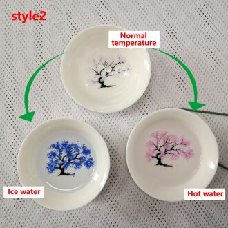 Japanse Magic Sakura Cup Koude Temperatuur Kleur Veranderende Bloem Display Sake Cup Keramische Kung Fu Thee Kopje Thee Kom cold en heet 2