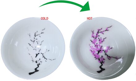 Japanse Magic Sakura Cup Koude Temperatuur Kleur Veranderende Bloem Display Sake Cup Keramische Kung Fu Thee Kopje Thee Kom heet-change 1