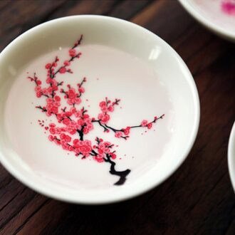 Japanse Magic Sakura Cup Koude Temperatuur Kleur Veranderende Bloem Display Sake Cup Keramische Kung Fu Thee Kopje Thee Kom Kop # G30