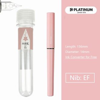 Japanse Platina Ef Tip Kleine Meteoor Extra Fine Nib Vulpen Met Doos Leuke Schoolbenodigdheden Stationair PQ-300 aardbei roze