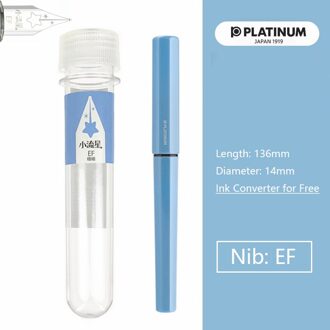 Japanse Platina Ef Tip Kleine Meteoor Extra Fine Nib Vulpen Met Doos Leuke Schoolbenodigdheden Stationair PQ-300 meer blauw