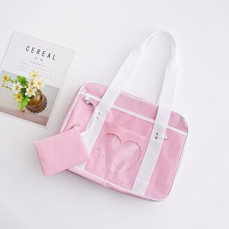 Japanse Preppy Stijl Roze Schouder Schooltassen Voor Vrouwen Meisjes Canvas Grote Capaciteit Casual Bagage Organizer Handtassen Bakken