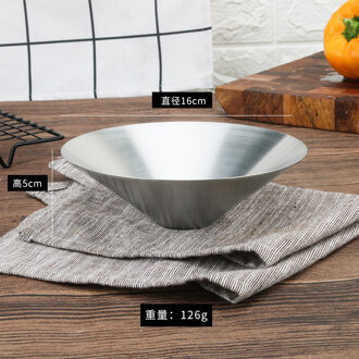 Japanse Ramen Kom 304 Rvs Single Layer Koude Noodle Kom Koreaanse Bibimbap Kom Noodle Kom Creatieve Soepkom zilver 16cm