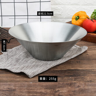 Japanse Ramen Kom 304 Rvs Single Layer Koude Noodle Kom Koreaanse Bibimbap Kom Noodle Kom Creatieve Soepkom zilver 22.5cm