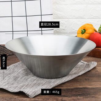 Japanse Ramen Kom 304 Rvs Single Layer Koude Noodle Kom Koreaanse Bibimbap Kom Noodle Kom Creatieve Soepkom zilver 28.5cm