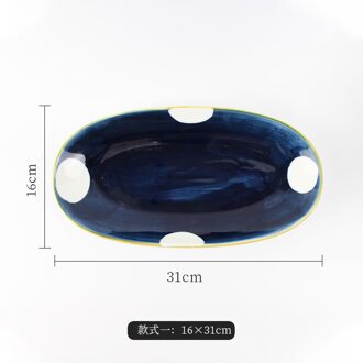 Japanse Restaurant Keramische Vis Plaat Huishouden Grote Ovale Gestoomde Vis Plaat Schotel Gegrilde Vis Plaat Gekleurde Glazuur Servies B