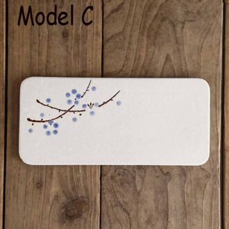 Japanse Servies Set Sushi Plaat Keramische Vlakke Lade Sushi Bar Koud Voedsel Plaat Sashimirawfish Display Lade Sakura 1Pcs model- C