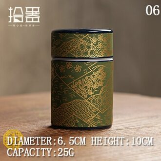 Japanse Sticker Kung Fu Thee Caddy Aardewerk Bus Container Keramische Caddies Voor Puer Matcha Groene Thee Opslag Kisten Thee Doos 06
