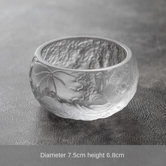 Japanse Stijl Bevroren Brandende Glas Cup Kristallen Glazen Master Cup Kopje Thee Enkele Thee Cup Kung Fu Thee Set kleine Thee Cup Bowls Glass lotus Cup