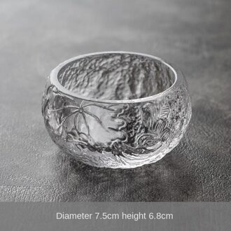 Japanse Stijl Bevroren Brandende Glas Cup Kristallen Glazen Master Cup Kopje Thee Enkele Thee Cup Kung Fu Thee Set kleine Thee Cup Bowls lotus Cup A