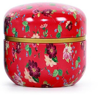 Japanse Stijl Bloem Rose Thee Box Ronde Vorm Blik Opbergdoos Candy Cookie Container Thee Jar Blikjes Case
