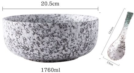 Japanse Stijl Ceramical Servies 8 Inches Larg, Porselein Keuken Soepkom Set,Ramen Servies, Fruit, salade, Rijst Kommen met lepel-002