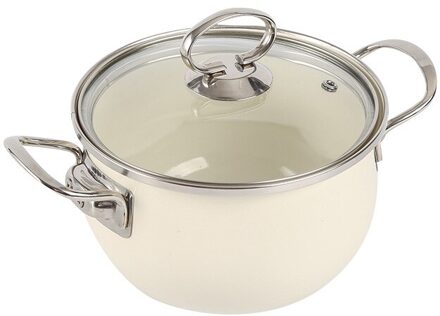 Japanse Stijl Emaille Dubbele Oor Kookpan Huishoudelijke Non Stick Pot Inductie Kookplaat Algemene Purpose Potten Voor Koken Kookgerei 18cm