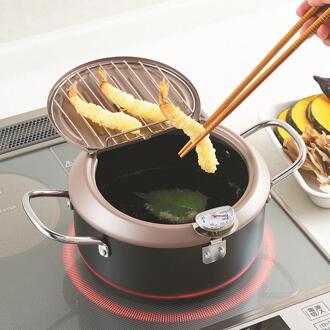 Japanse Stijl Frituren Pot Thermometre Tempura Friteuse Pan Temperatuurregeling Gebakken Kip Pot Koken Gereedschap Keukengereedschap