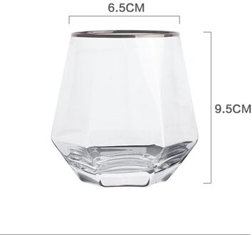 Japanse Stijl Glas Whisky Spirit Glas Rode Wijn Glas Goud Velg Diamant Glas Zes-Zijdige Huishoudelijke Transparant Glas Water cup