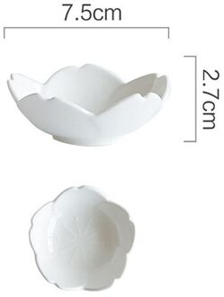 Japanse Stijl Gradiënt Bloemblaadjes Sakura Keramische Plaat Servies Westerse Voedsel Platen Kruiden Dompelen Schotel Dessert Bakken Bowls 3 inches wit
