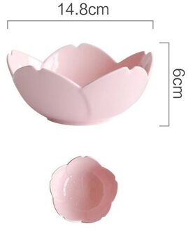 Japanse Stijl Gradiënt Bloemblaadjes Sakura Keramische Plaat Servies Westerse Voedsel Platen Kruiden Dompelen Schotel Dessert Bakken Bowls 6 inches roze