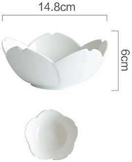 Japanse Stijl Gradiënt Bloemblaadjes Sakura Keramische Plaat Servies Westerse Voedsel Platen Kruiden Dompelen Schotel Dessert Bakken Bowls 6 inches wit