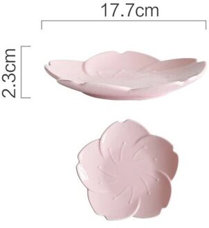 Japanse Stijl Gradiënt Bloemblaadjes Sakura Keramische Plaat Servies Westerse Voedsel Platen Kruiden Dompelen Schotel Dessert Bakken Bowls 7 inches roze