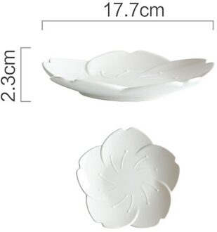 Japanse Stijl Gradiënt Bloemblaadjes Sakura Keramische Plaat Servies Westerse Voedsel Platen Kruiden Dompelen Schotel Dessert Bakken Bowls 7 inches wit