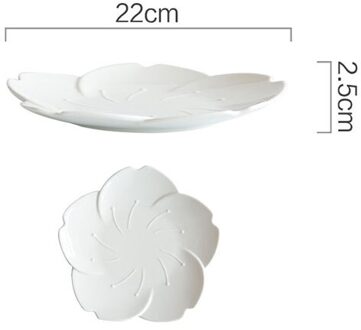 Japanse Stijl Gradiënt Bloemblaadjes Sakura Keramische Plaat Servies Westerse Voedsel Platen Kruiden Dompelen Schotel Dessert Bakken Bowls 9 inches wit